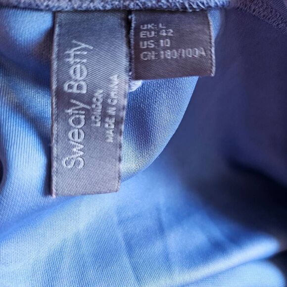 Sweaty betty womens Sz 10 blue after class sweatshirt yoga split side - Picture 7 of 8